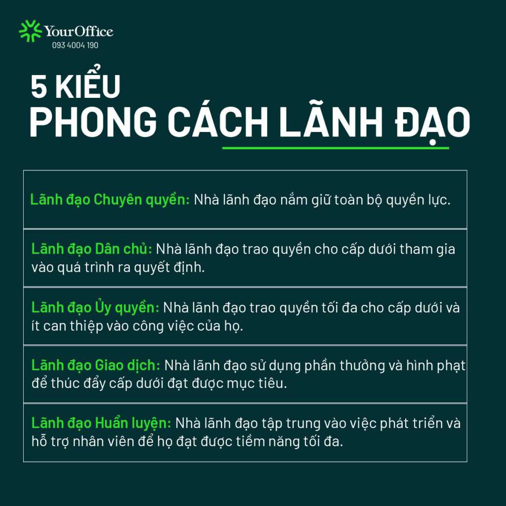 5 kiểu phong cách lãnh đạo phổ biến